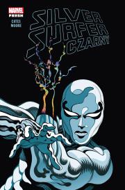 Silver Surfer. Czarny. Autor: Cates Donny, Tradd Moore, Marcin Roszkowski. Dadada.pl Okładka książki Silver Surfer. Czarny