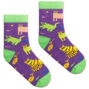 Opakowanie Skarpetki bawełna organiczna koty fioletowe 26-30