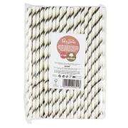 Opakowanie Słomki papierowe łamane czarne 144szt