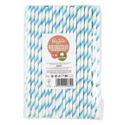 Opakowanie Słomki papierowe łamane niebieskie 144szt