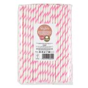 Opakowanie Słomki papierowe łamane różowe 144szt