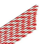 Opakowanie Słomki papierowe paski czerwone 144szt