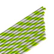 Opakowanie Słomki papierowe paski limonkowe 144szt