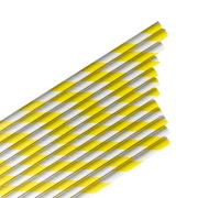 Opakowanie Słomki papierowe paski żółte 144szt