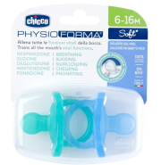 Smoczek uspokajający Soft niebieski 2szt 6-16m. Wydawca: Chicco. Dadada.pl Opakowanie Smoczek uspokajający Soft niebieski 2szt 6-16m