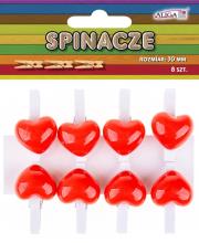 Opakowanie Spinacze drewniane serca 3cm 8szt