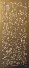 Opakowanie Stiker ażurowy 10x23cm złoty