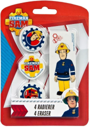 Opakowanie Strażak Sam Gumki do ścierania 4szt