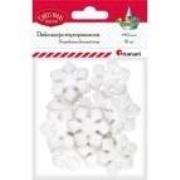 Opakowanie Styropianowe płatki śniegu brokatowe białe 15szt