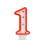 Świeczka cyferka 1 kropki. Wydawca: ARPEX. Dadada.pl Opakowanie Świeczka cyferka 1 kropki