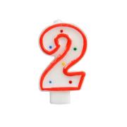 Świeczka cyferka 2 kropki. Wydawca: ARPEX. Dadada.pl Opakowanie Świeczka cyferka 2 kropki