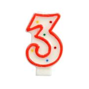 Świeczka cyferka 3 kropki. Wydawca: ARPEX. Dadada.pl Opakowanie Świeczka cyferka 3 kropki