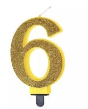 Opakowanie Świeczka urodzinowa brokatowa 6
