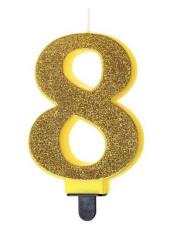 Opakowanie Świeczka urodzinowa brokatowa 8