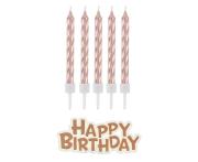 Opakowanie Świeczki B&C Happy Birthday różowo-złote 16szt