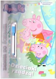 Świnka Peppa. Zadania do ścierania. Autor:   Praca zbiorowa. Dadada.pl Okładka książki Świnka Peppa. Zadania do ścierania