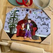 Opakowanie Szklana deska ozdobna Crazy Cat Lady Kociara Święt