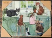 Opakowanie Szklana deska ozdobna Koty w kuchni