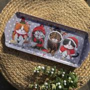 Opakowanie Taca średnia Świąteczne koty Święta