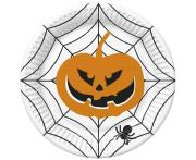 Opakowanie Talerzyki pap. Halloween Dynia pajęczyna 18cm 8szt
