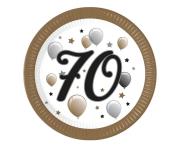 Opakowanie Talerzyki papierowe 70 urodziny FSC 23cm 8szt