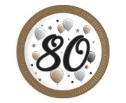 Opakowanie Talerzyki papierowe 80 urodziny FSC 23cm 8szt