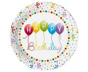 Opakowanie Talerzyki papierowe Happy Birthday 23cm 8szt