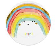 Opakowanie Talerzyki papierowe Rainbow Party 23cm 8szt