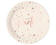 Opakowanie Talerzyki papierowe Rose Gold Party 23cm 8szt