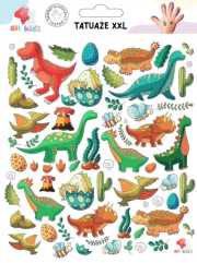 Tatuaże zmywalne dla dzieci Dinozaury XXL. Wydawca: All4Kids. Dadada.pl Opakowanie Tatuaże zmywalne dla dzieci Dinozaury XXL