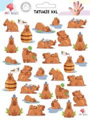 Tatuaże zmywalne dla dzieci Kapibary XXL. Wydawca: All4Kids. Dadada.pl Opakowanie Tatuaże zmywalne dla dzieci Kapibary XXL