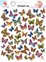 Tatuaże zmywalne dla dzieci Motylki XXL. Wydawca: All4Kids. Dadada.pl Opakowanie Tatuaże zmywalne dla dzieci Motylki XXL