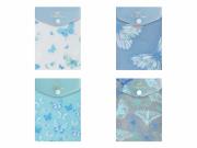 Opakowanie Teczka A6 kopertowa na zatrzask nadruk Motyle niebieska 1szt.mix