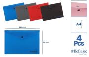 Teczka kopertowa na zatrzask mix kolorów 4szt. Wydawca: BeBasic. Dadada.pl Opakowanie Teczka kopertowa na zatrzask mix kolorów 4szt
