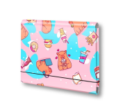 Teczka łamana A5 na gumkę Kapibara food PENMATE. Wydawca: Penmate. Dadada.pl Opakowanie Teczka łamana A5 na gumkę Kapibara food PENMATE