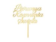 Opakowanie Topper akrylowy na tort złoty 16cm