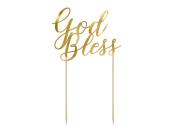 Opakowanie Topper na tort God Bless złoty 27,5cm