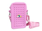 Opakowanie Torebka crossbody silikon różowa + przypinka