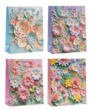 Opakowanie Torebka ozdobna 18x23x8cm Kwiaty MIX