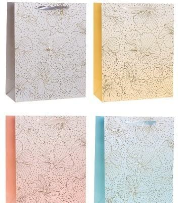 Opakowanie Torebka ozdobna 26x23x12cm hot-stamp mix ROZETTE