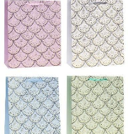 Opakowanie Torebka ozdobna 26x32x10cm hot-stamp mix ROZETTE