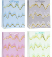 Opakowanie Torebka ozdobna 26x32x10cm hot-stamp mix ROZETTE