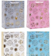 Opakowanie Torebka ozdobna 26x32x10cm hot-stamp mix ROZETTE