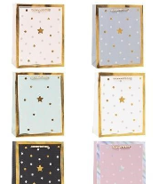 Opakowanie Torebka ozdobna 26x32x10cm hot-stamp mix ROZETTE