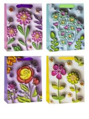 Opakowanie Torebka ozdobna 26x32x10cm kwiaty mix ROZETTE