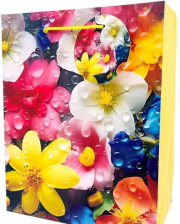 Opakowanie Torebka ozdobna matowa 18x23x10cm Kwiaty