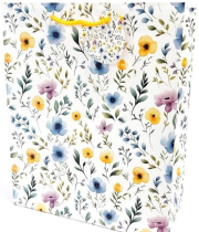 Opakowanie Torebka ozdobna matowa 26x32x12cm Kwiatuszki