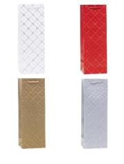 Opakowanie Torebka ozdobna na butelkę 12x36x9cm mix ROZETTE