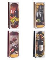 Opakowanie Torebka ozdobna na butelkę 12x36x9cm mix ROZETTE