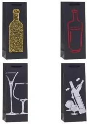 Opakowanie Torebka ozdobna na butelkę 12x36x9cm mix ROZETTE